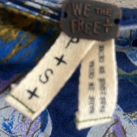 Free People navy wide sleeve blouse NWT host pick - Picture 7 of 10